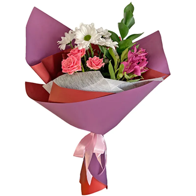 Букет с хризантемой, розой и альстромерией, доставка Забайкальск